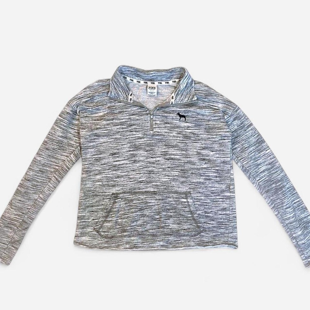 Victoria's Secret PINK gray  marled quarter zip